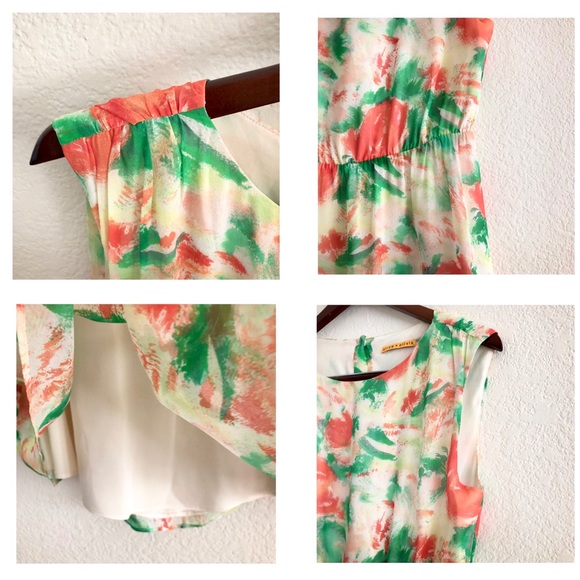 Alice + Olivia Silk Watercolor Floral Print Dress - Picture 6 of 11